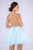 Nina Canacci - 533 Beaded Lace Halter V-neck A-line Dress In Blue