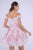 Nina Canacci - 541 Lace Applique Off-Shoulder A-line Dress In Pink