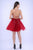 Nina Canacci - 533 Beaded Lace Halter V-neck A-line Dress In Red