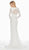 Ashley Lauren - 1445 Sequin Embellished Illusion Jewel Dress In White