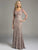 Lara Dresses - Sultry Long-Sleeved V-Neckline Sheath Evening Gown with Beaded Embellishments 33237, Pink
