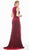 Ashley Lauren - 1494 Faux Wrap High Slit Velvet Gown In Red