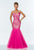 Terani Couture - 151P0106A Striped Trumpet Tulle Gown in Pink