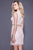 Shail K - 21238 Beaded Vine Pattern High Neck Dress In Pink