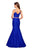 La Femme - 27589 Two Piece Lace Stretch Jersey Mermaid Dress In Blue