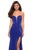 La Femme - 27051 Deep Sweetheart Jersey Trumpet Dress In Blue