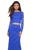 La Femme - 27601 Two-Piece Allover Lace Long Sleeve Evening Gown In Blue