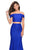 La Femme - 27443 Two-Piece Allover Lace Off Shoulder Mermaid Gown In Blue