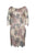 Eliza J Evening - EJ7M5417 Two Tone Lace Jewel Neck Sheath Dress In Pink and Grey