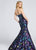 Ellie Wilde - EW117007 Bead Embellished Floral Trumpet Evening Gown