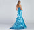 Ellie Wilde - EW117060 Sequined Strapless Ruffled Back Evening Gown in Blue