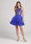 Ellie Wilde - EW21835S Halter Floral A-Line Cocktail Dress in Blue