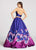 Ellie Wilde - EW118001 Two Piece Halter A-line Dress In Purple and Multi-Color