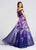 Ellie Wilde - EW118013 Two Piece Lace Printed Chiffon Dress In Purple and Multi-Color