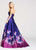 Ellie Wilde - EW118014 Floral Print Embellished Sweetheart Dress In Purple and Multi-Color