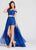 Ellie Wilde - EW118015 Three Piece Lace Shorts with A-line Overskirt In Blue