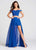 Ellie Wilde - EW118015 Three Piece Lace Shorts with A-line Overskirt In Blue