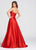 Ellie Wilde - EW118020 Bedazzled High A-line Dress In Red