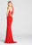Ellie Wilde - EW118022 Beaded Halter Jersey Sheath Dress In Red