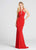 Ellie Wilde - EW118022 Beaded Halter Jersey Sheath Dress In Red