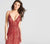 Ellie Wilde - EW118024 Beaded Deep V-neck Sheath Dress In Red and Neutral