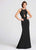 Ellie Wilde - EW118027 Sleeveless Beaded Halter Sheath Dress In Black