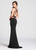 Ellie Wilde - EW118027 Sleeveless Beaded Halter Sheath Dress In Black