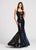 Ellie Wilde - EW118030 Fully Sequined Halter Mermaid Dress In Black and Blue