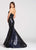 Ellie Wilde - EW118030 Fully Sequined Halter Mermaid Dress In Black and Blue