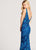 Ellie Wilde - EW118033 Bedazzled Deep V-neck Mermaid Dress In Blue