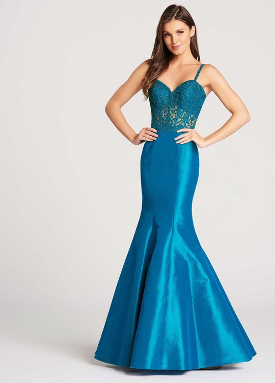 Ellie Wilde - EW118034 Lace Sweetheart Mermaid Dress In Green