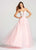 Ellie Wilde - EW118042 Beaded Deep Sweetheart A-line Dress In Pink