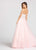 Ellie Wilde - EW118042 Beaded Deep Sweetheart A-line Dress In Pink