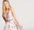 Ellie Wilde - EW118044 Floral Deep V-neck A-line Dress In Purple and Multi-Color