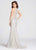 Ellie Wilde - EW118054 Beaded Deep V-neck Sheath Dress In Silver