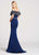 Ellie Wilde Beaded Off Shoulder Trumpet Dress EW118055 - 1 pc Navy In Size 10 Available In Blue