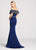 Ellie Wilde - EW118055 Beaded Off Shoulder Trumpet Dress In Blue