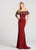 Ellie Wilde - EW118055 Beaded Off Shoulder Trumpet Dress In Red