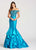 Ellie Wilde - EW118056 Beaded Off Shoulder Mermaid Dress In Blue