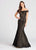 Ellie Wilde - EW118057 Fringe and Eyelet Embellished Mermaid Dress In Black and Gold