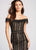Ellie Wilde - EW118057 Fringe and Eyelet Embellished Mermaid Dress In Black and Gold
