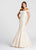 Ellie Wilde - EW118057 Fringe and Eyelet Embellished Mermaid Dress In White and Gold
