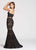 Ellie Wilde - Two Piece Crisscross Fitted Trumpet Gown EW118058 In Black and Neutral