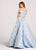 Ellie Wilde - EW118063 Two Piece Folded Off Shoulder Dress In Blue