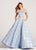 Ellie Wilde - EW118063 Two Piece Folded Off Shoulder Dress In Blue