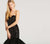 Ellie Wilde - EW118066 Strappy Ruffled Strapless Mermaid Gown In Black and Gold