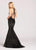 Ellie Wilde - EW118067 Fitted Halter Mermaid Gown In Black and Gold