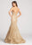 EW118068 Glittering Strapless Sweetheart Mermaid Dress in Gold