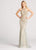 Ellie Wilde - EW118070 Beaded Halter Fitted Evening Gown In Silver and Neutral