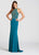 Ellie Wilde - EW118072 Beaded Halter Sheath Dress In Green and Multi-Color